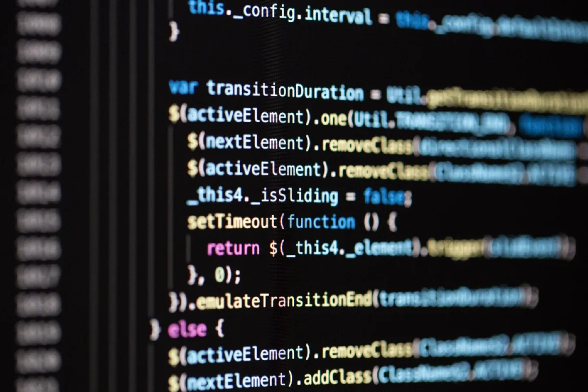Programmacode op een beeldscherm